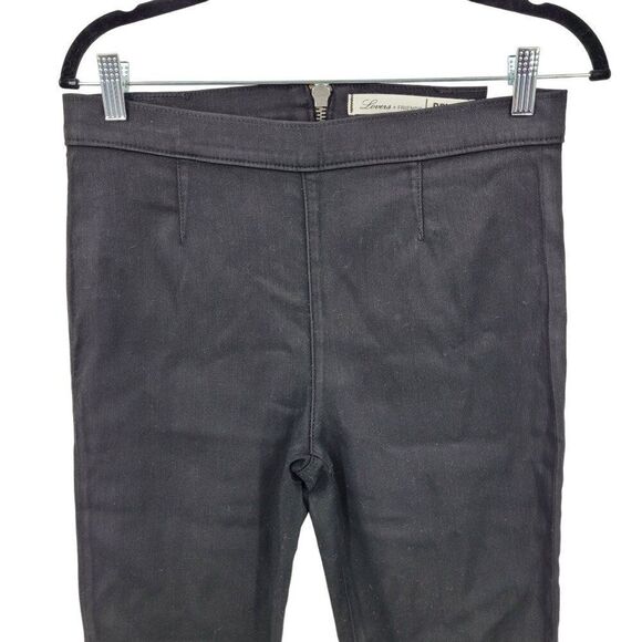 Lovers + Friends Denim Black Wax High Rise Skinny Jeans 30 Exposed Zipper Baddie - Picture 6 of 12